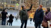 Attractive holiday decorations, twinkling lights and cheerful traditions